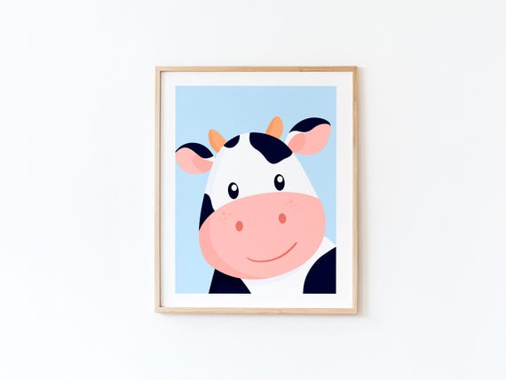 Childrens Room Decoration Baby Cute Cow Illustration Tender Imagination