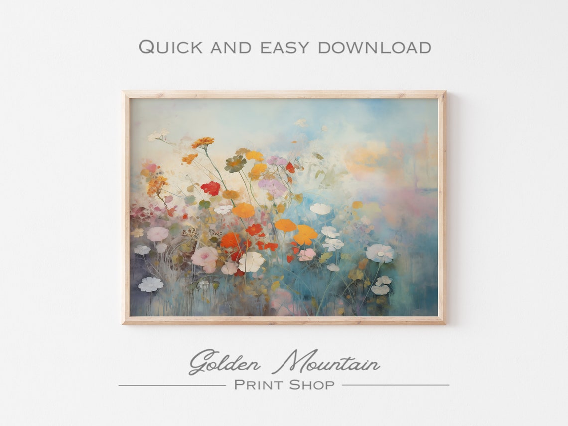 Abstract Colorful Wildflower Field Impressionist Summer Meadow Poster - Image 3