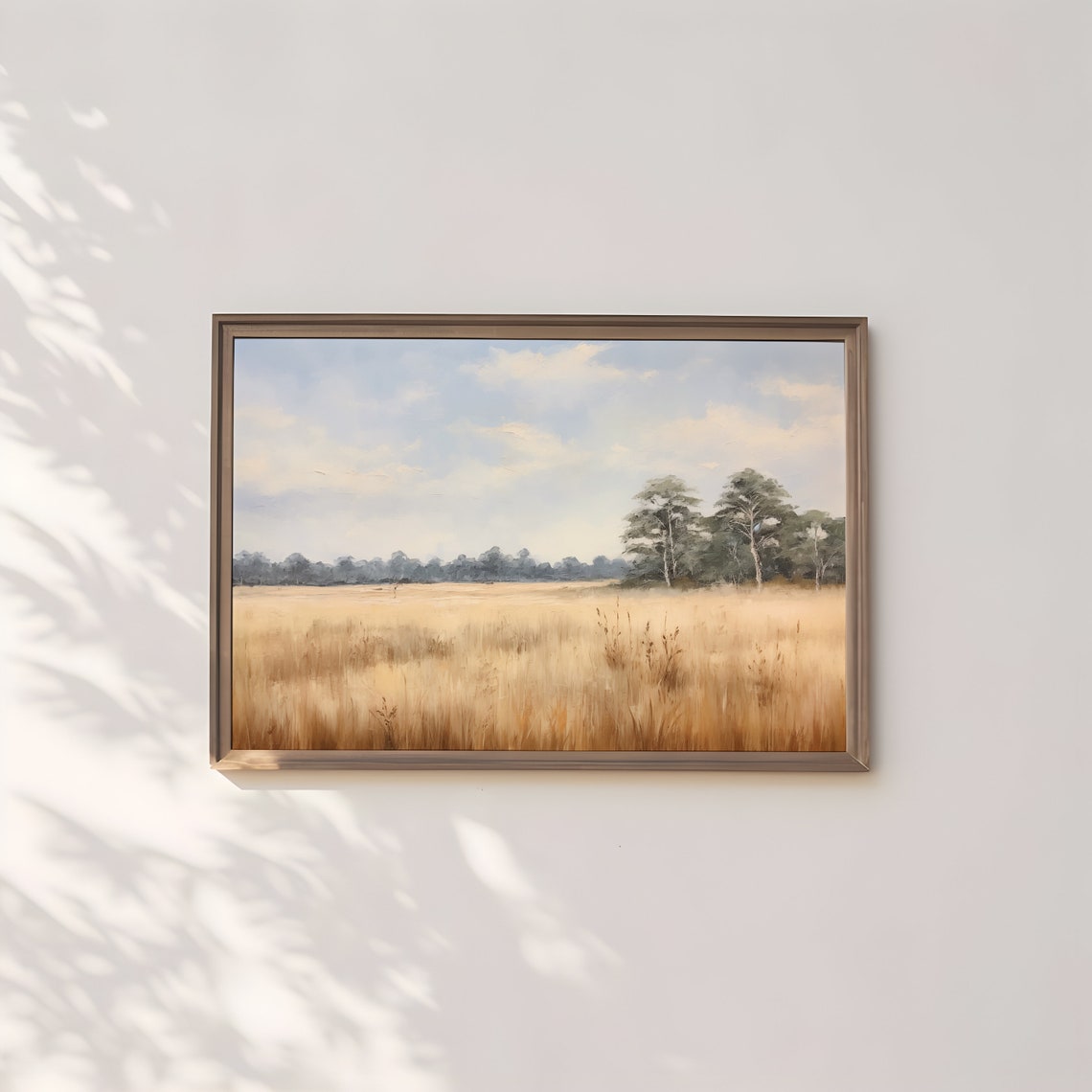 Golden Wheat Field and Tall Trees Soft Summer Countryside Poster - Image 2