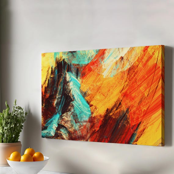 Futuristic Abstract Look Decorative Canvas Wall Art Modern Decor Housewarming Gifts