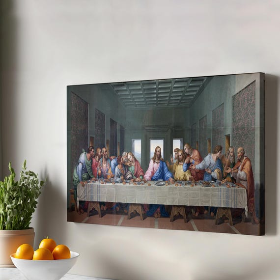 Da Vincis The Last Supper Canvas Painting Framed Wall Art Housewarming Gifts Large Hanging