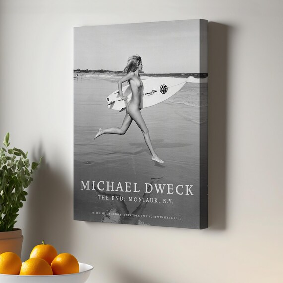 Michael Dweck The End Montauk Surfer Girl Black and White Poster