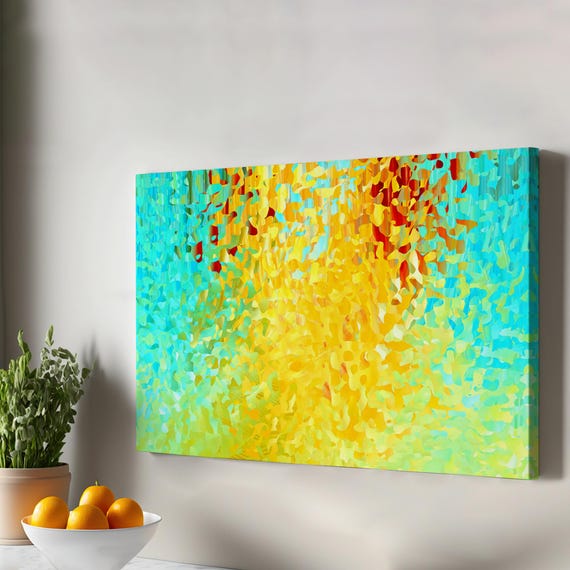 Surreal Symphony Of Colors Large Wall Art Abstract Canvas Housewarming Gifts Print Framed