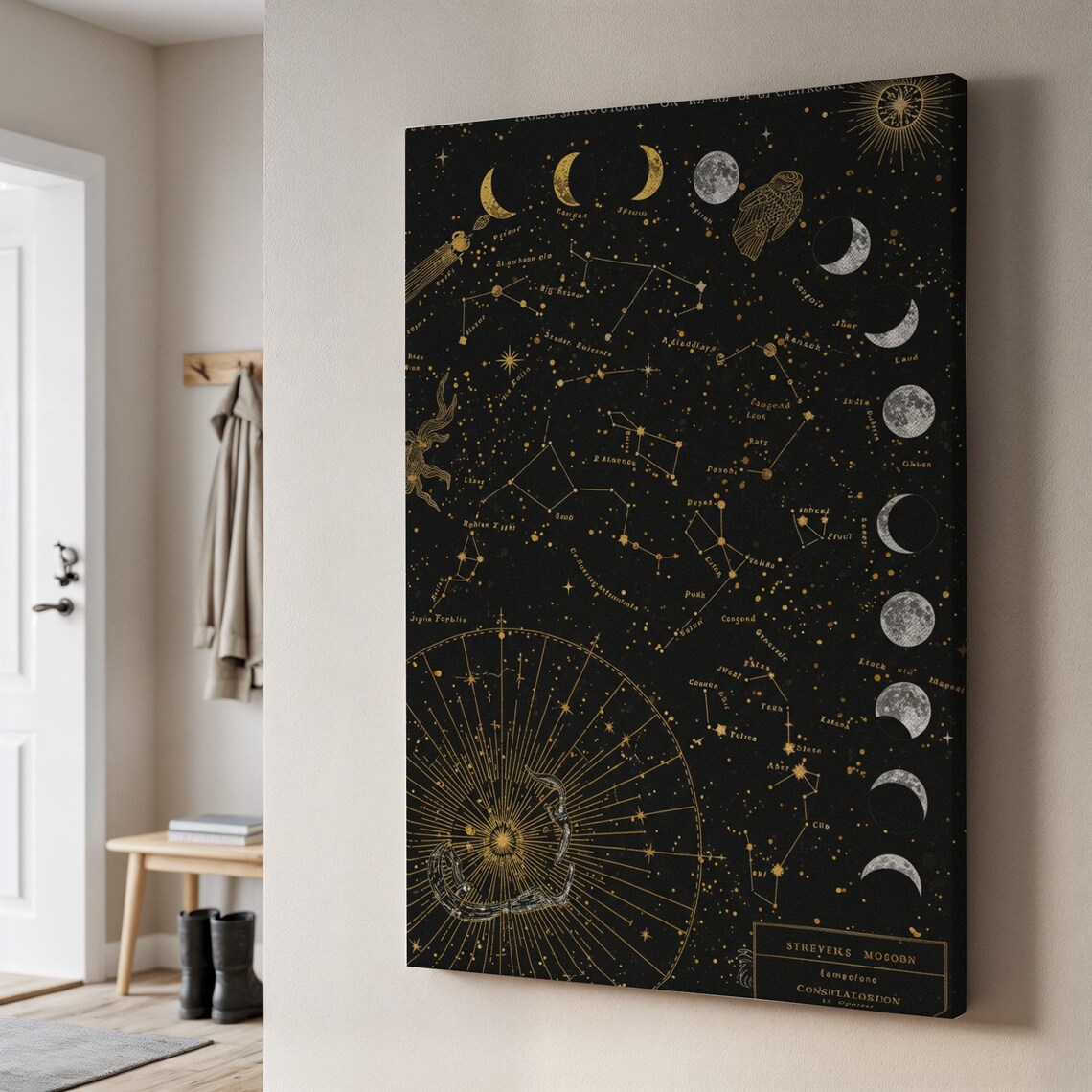 Moon Phase Celestial Art Print, Astrology Decor