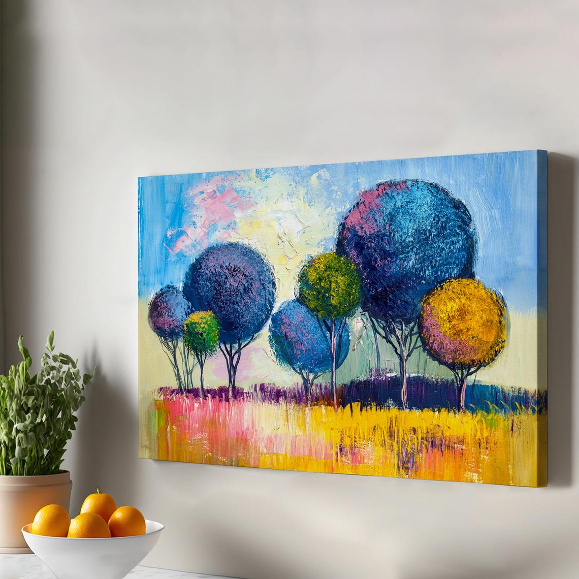 Garden Flower Decorative Canvas Wall Art Housewarming Gifts Framed Abstract Large