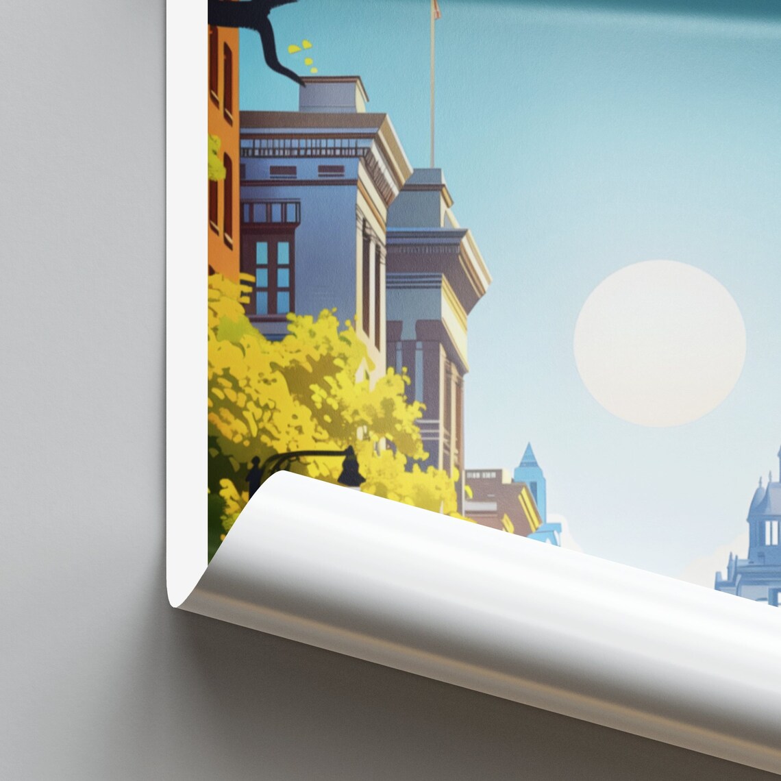 Madison Vintage Avenue Poster: Classic Cars and Historic Architecture - Image 2