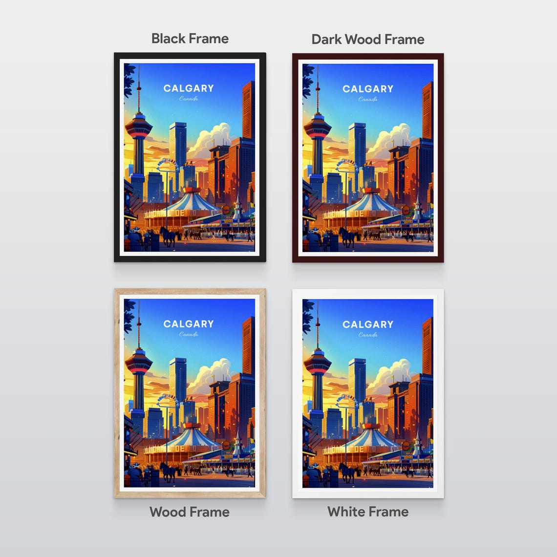 Calgary Stampede Fairgrounds with the Calgary Tower Skyline Poster - Image 2