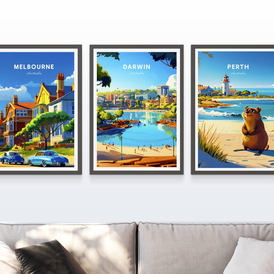 Darwin Australia Waterfront Lagoon Beach Tropical Day Poster - Image 3