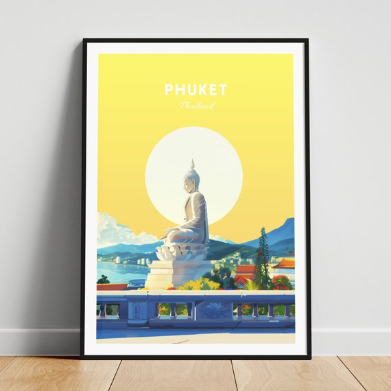 Phuket Travel Print Thailand Wall Art Phuket Poster Big Buddha Phuket Personalized Gift Poster Minimalist Poster Wedding Gift