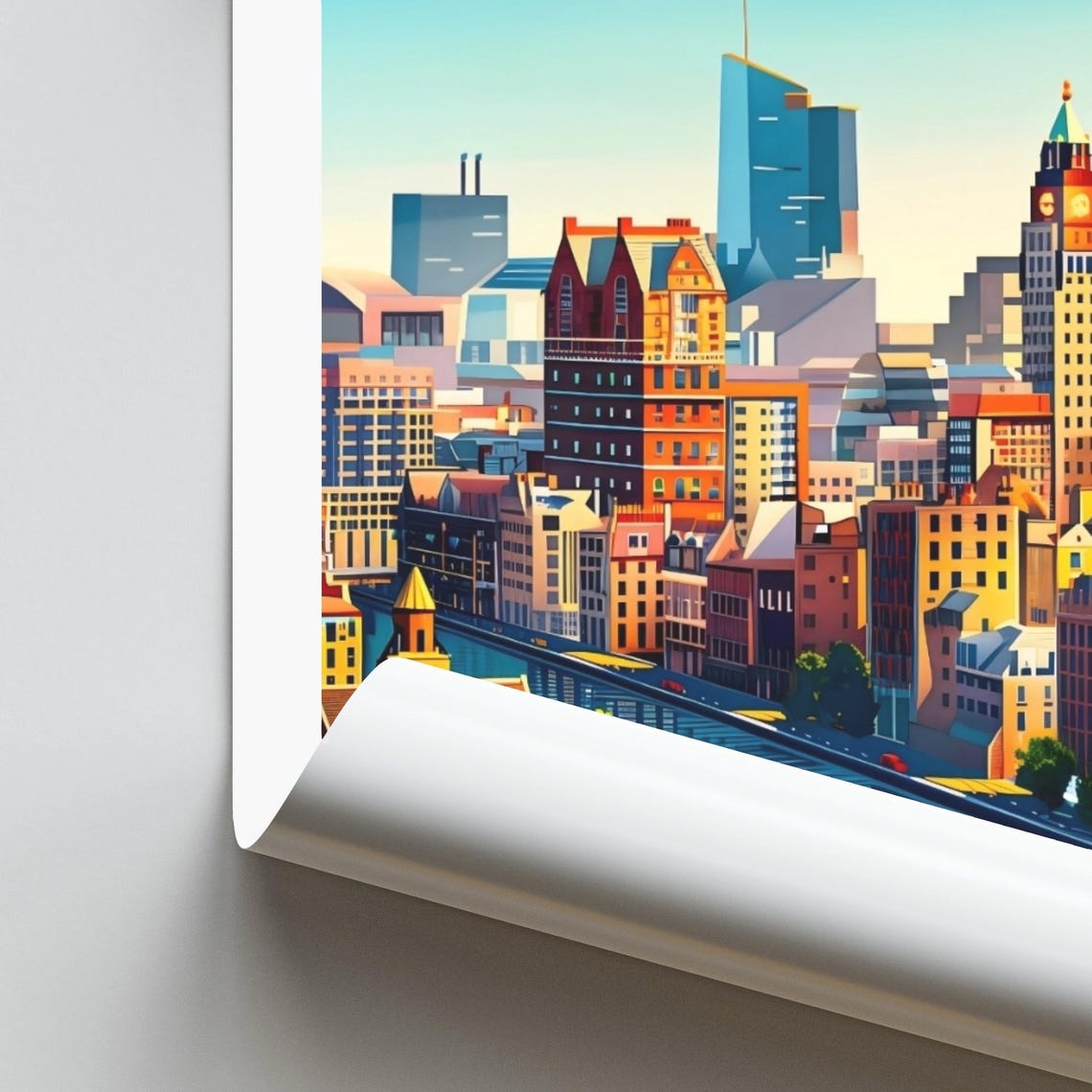 Manchester United Kingdom City Skyline River Daytime View Poster - Image 2