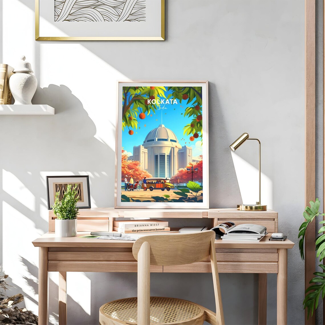 Kolkata India Victoria Memorial Grand Domed Hall Gardens Travel Poster - Image 4