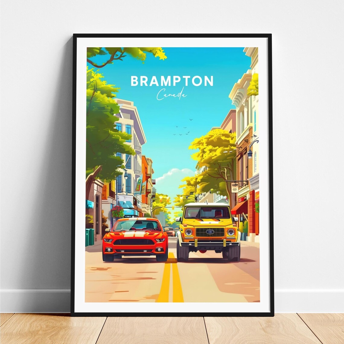 Brampton Canada Sunny Street Sports Car Jeep Cruise Day Poster