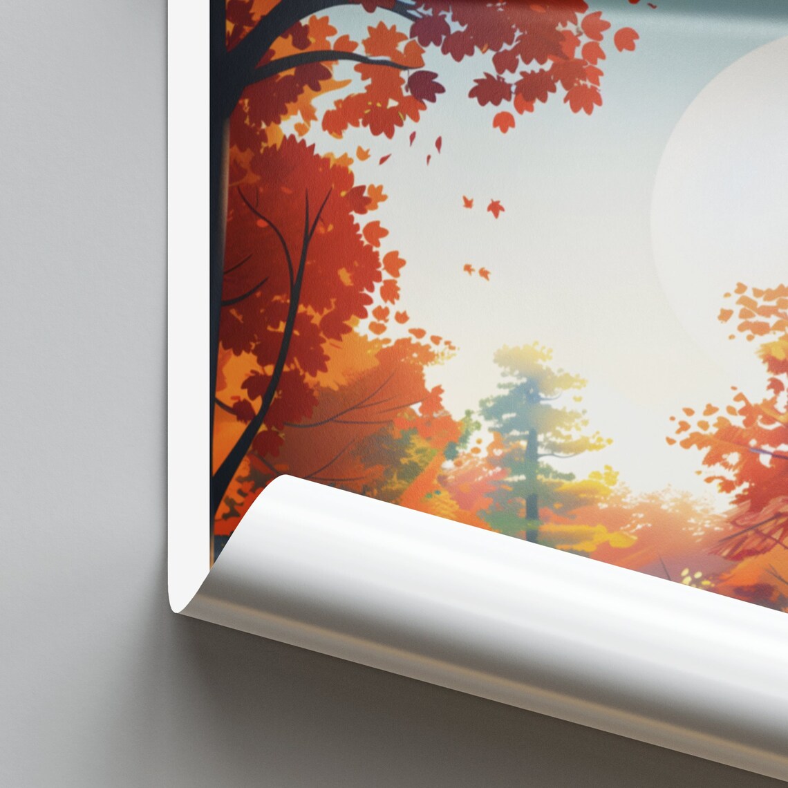 Lincoln United States Winding Autumn Road Red Maple Forest Poster - Image 2