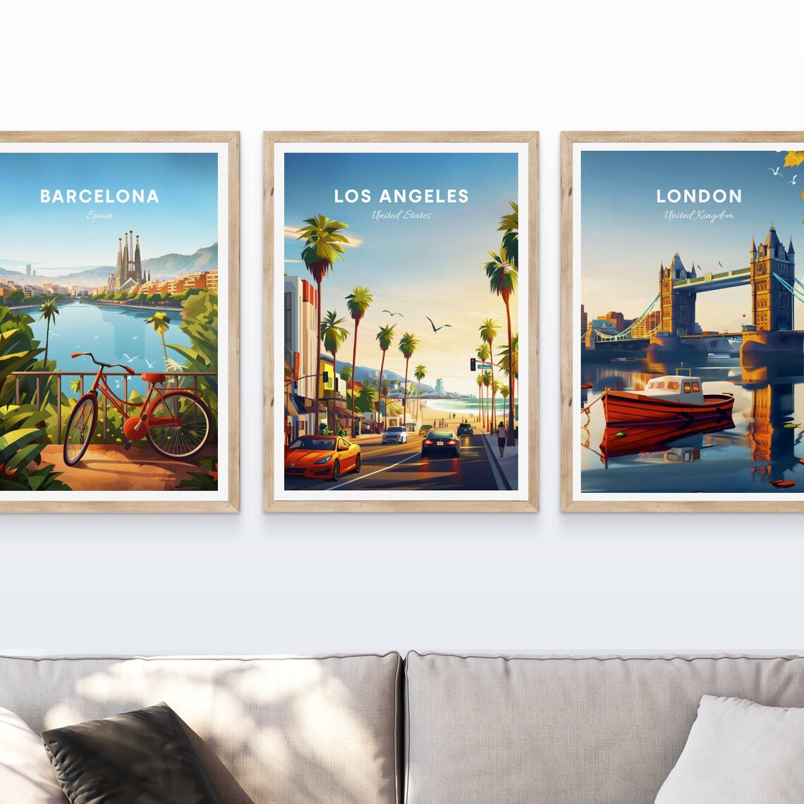 Los Angeles California Palm Tree Beach Boulevard Vintage Travel Poster - Image 4