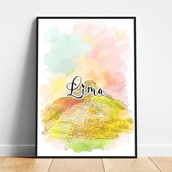 Lima Travel Print Peru Poster Modern