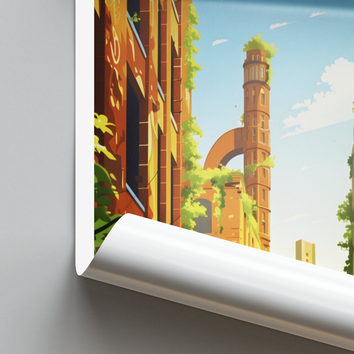 Saint Paul Mill City Ruins Overgrown Brick Walls Chimney Poster - Image 2