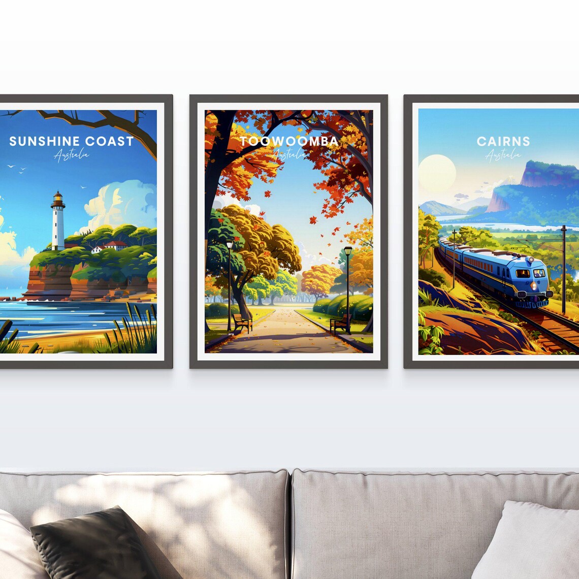 Toowoomba Australia Autumn Park Golden Maple Avenue Scene Poster - Image 3