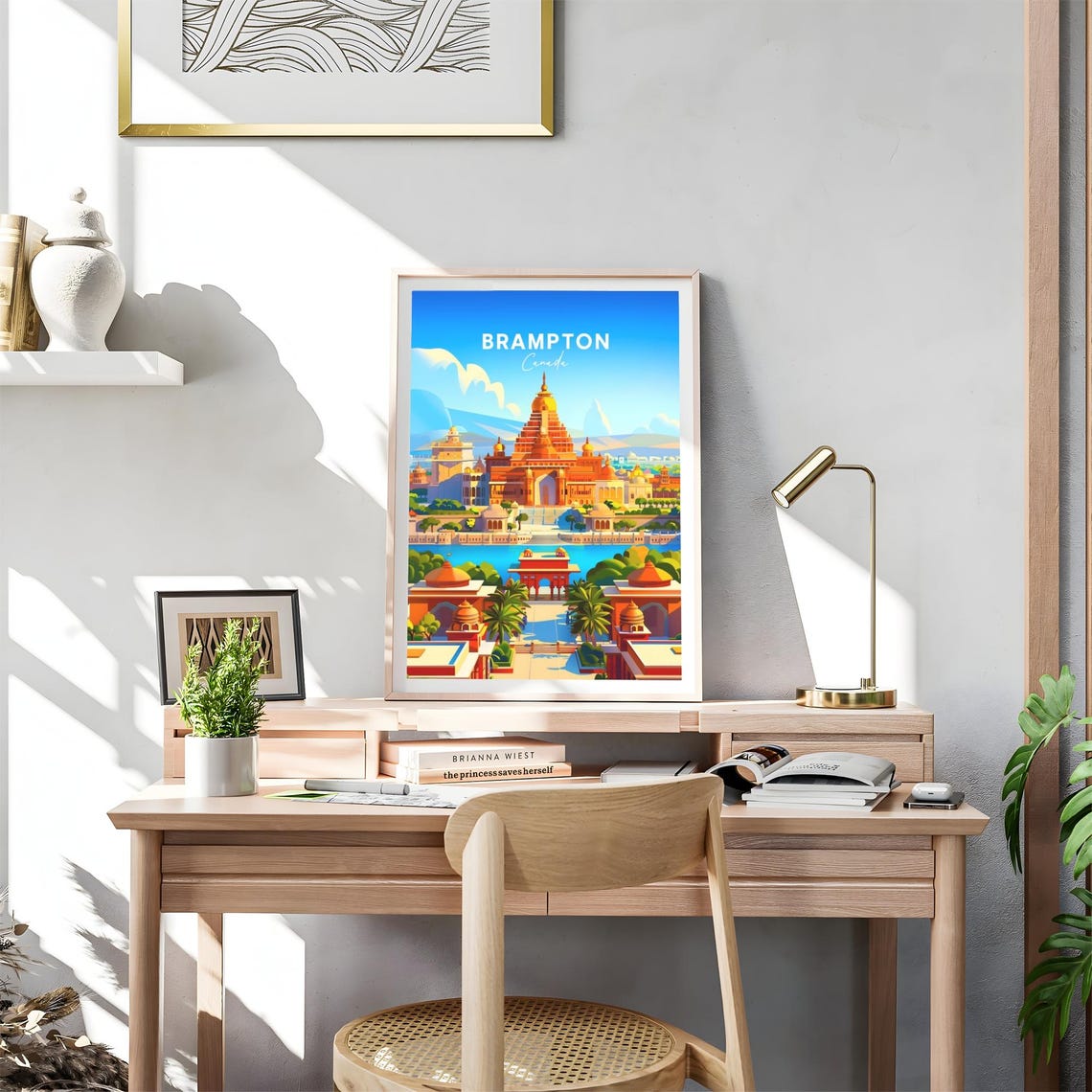 Brampton Canada Golden Temple Palace Complex Aerial View Poster - Image 4