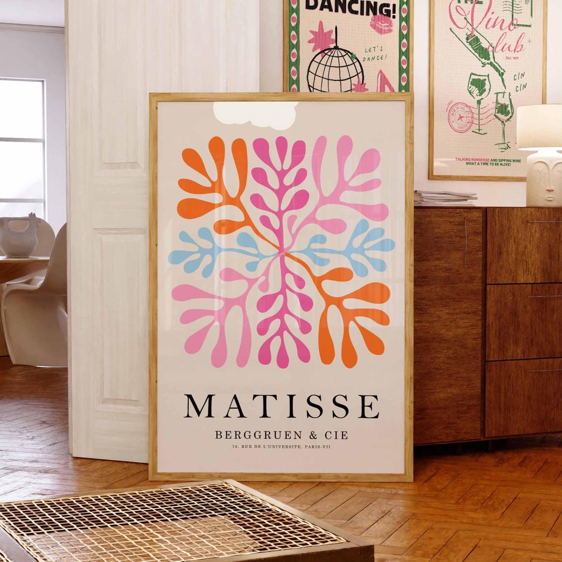 Matisse Coral Botanical Abstract Colorful Leaf Exhibition Art Poster