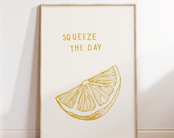 Minimalist Lemon Print, Modern Kitchen Decor