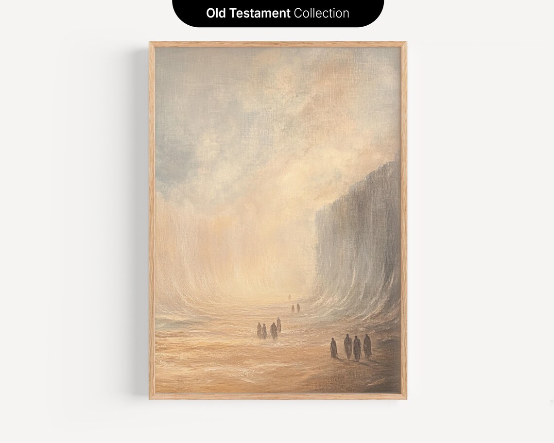 Parting Of The Red Sea, Vintage Bible Art Print