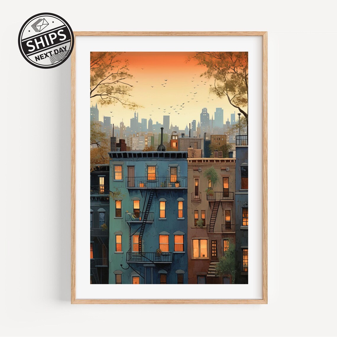 East Village New York Watercolor Art Print