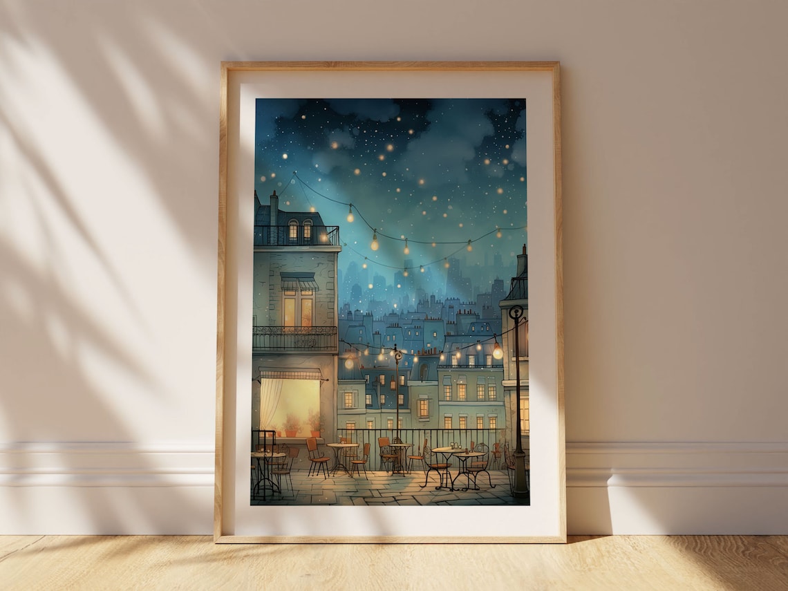 Monmartre Paris Modern Watercolor Travel Art Print