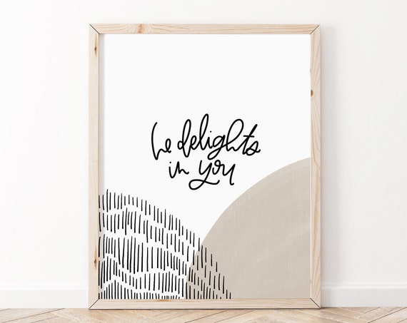 Bible Verse Scripture Art Print, Zephaniah 3:17