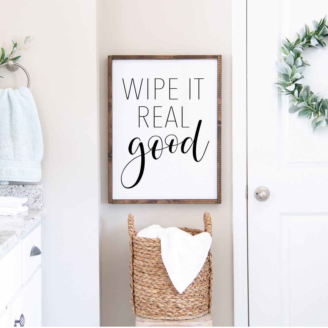 Wipe It Real Good Funny Bathroom Guest Restroom Humor Wall Poster - Image 2