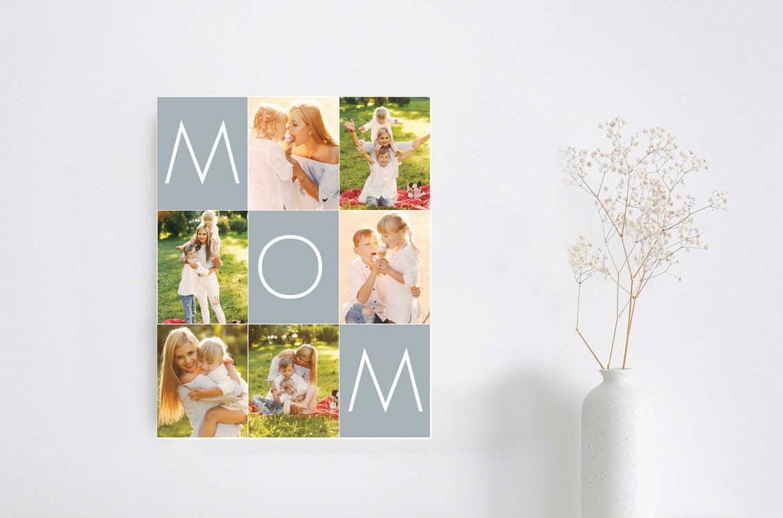 Personalized Mom Photo Collage Custom Pictures Mothers Day Poster - Image 2