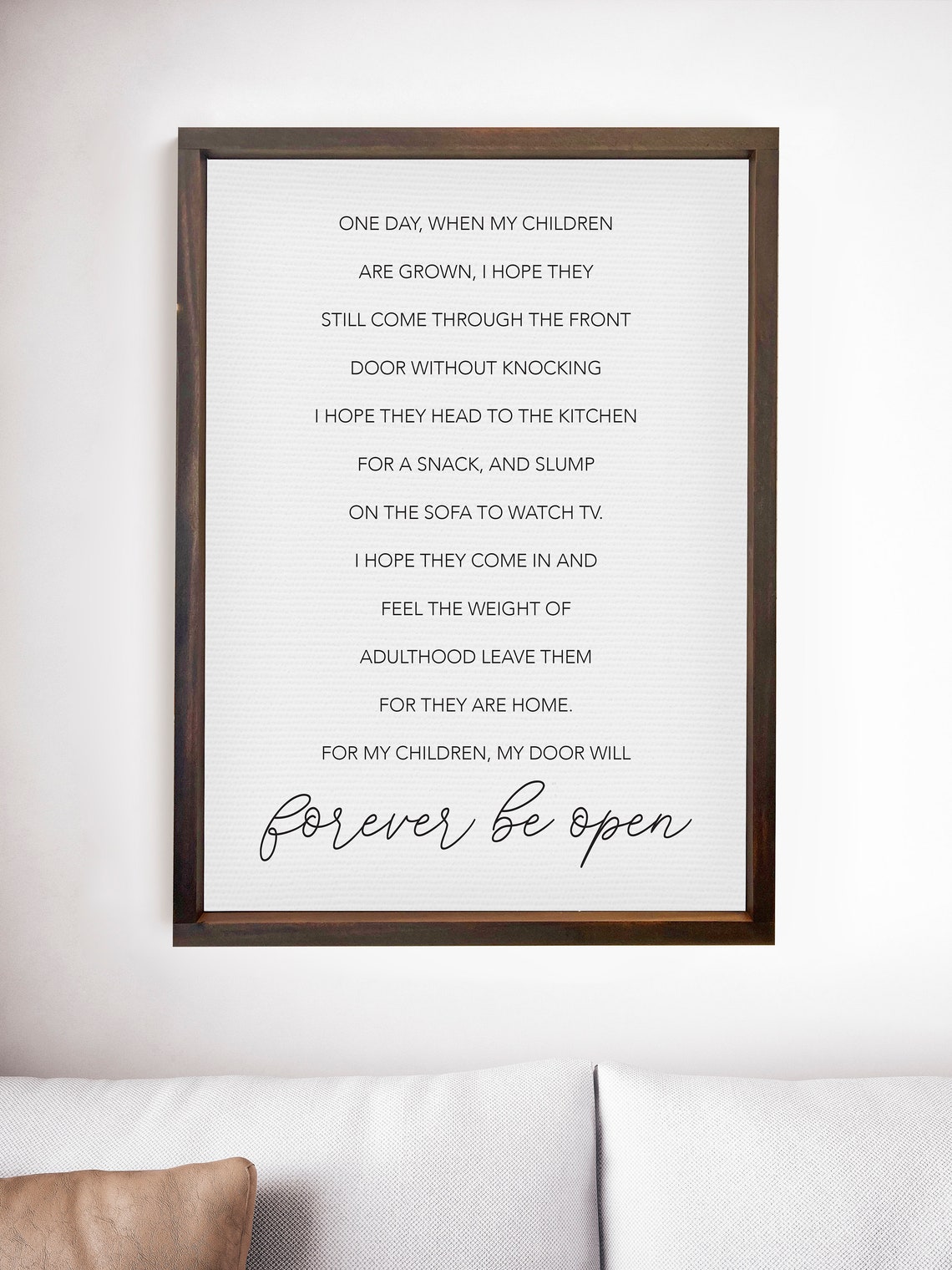 My Door Will Forever Be Open Heartfelt Parent To Children Quote Poster - Image 3