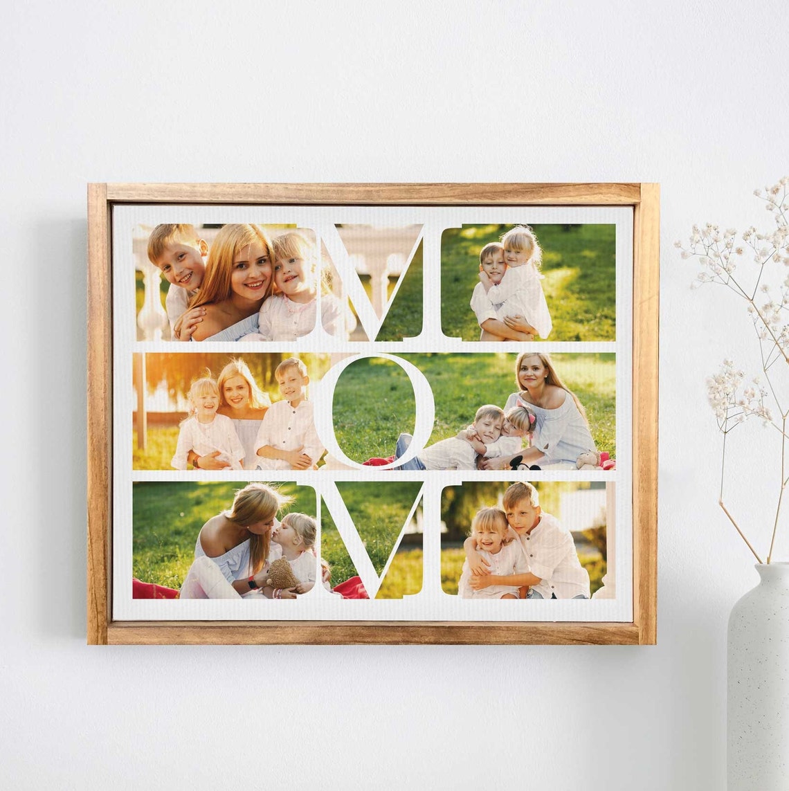 Personalized MOM Letters Photo Collage Custom Family Picture Poster