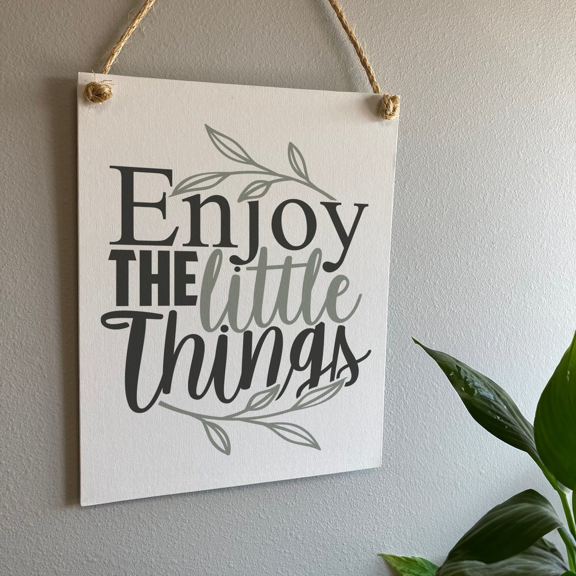 Enjoy The Little Things Botanical Greenery Inspirational Poster - Image 2