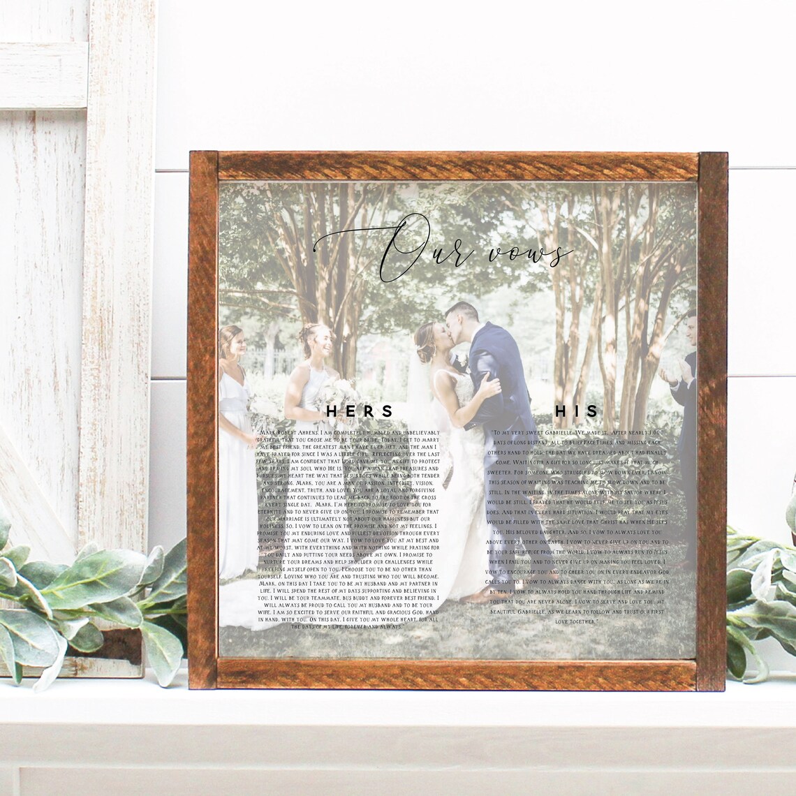 Our Vows Wedding Photo Anniversary Gift Print - Image 3