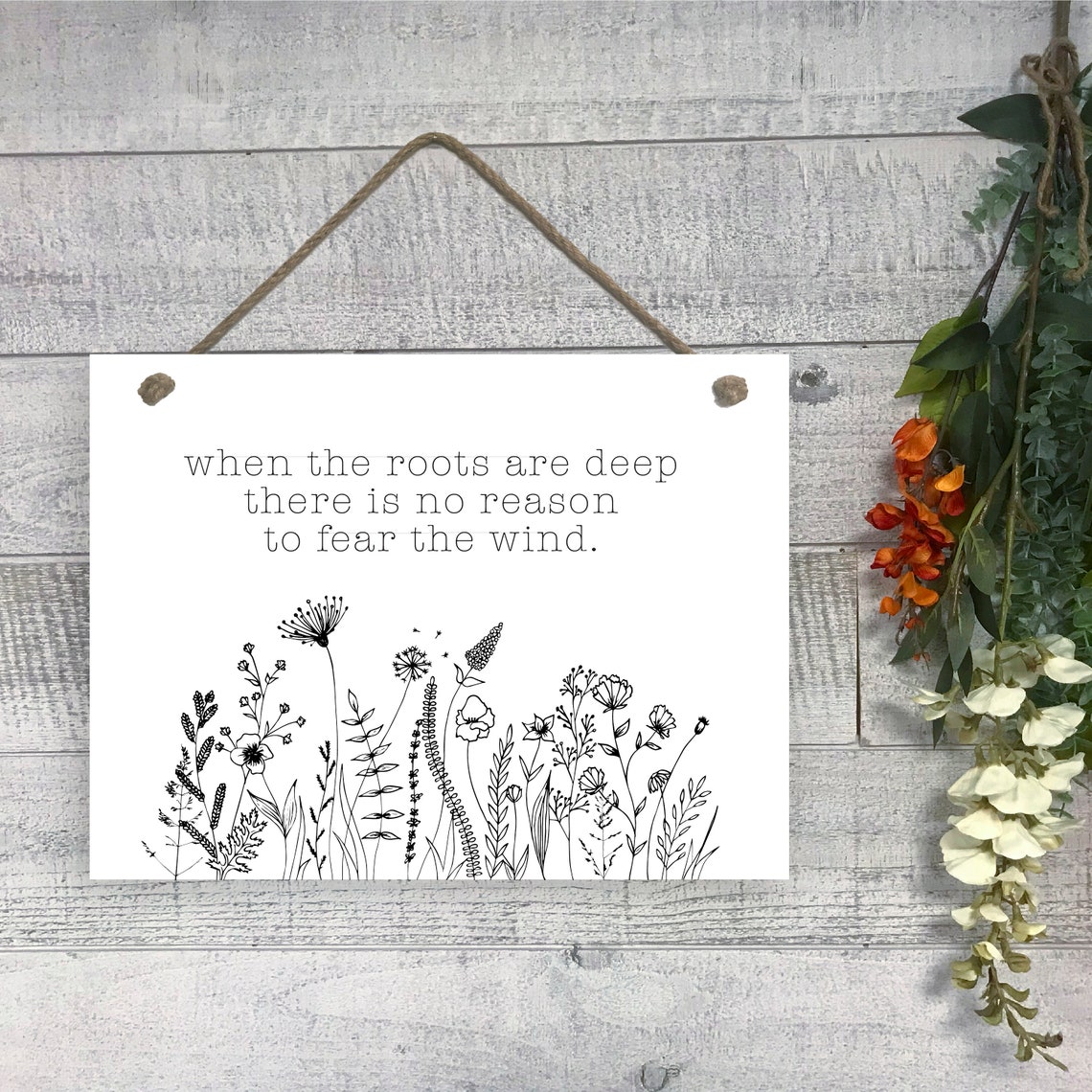 When The Roots Are Deep Wildflower Botanical Art Quote Poster - Image 3