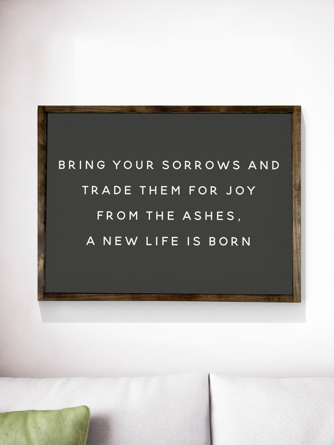 Bring Your Sorrows and Trade Them for Joy Christian Quote Wall Poster - Image 2
