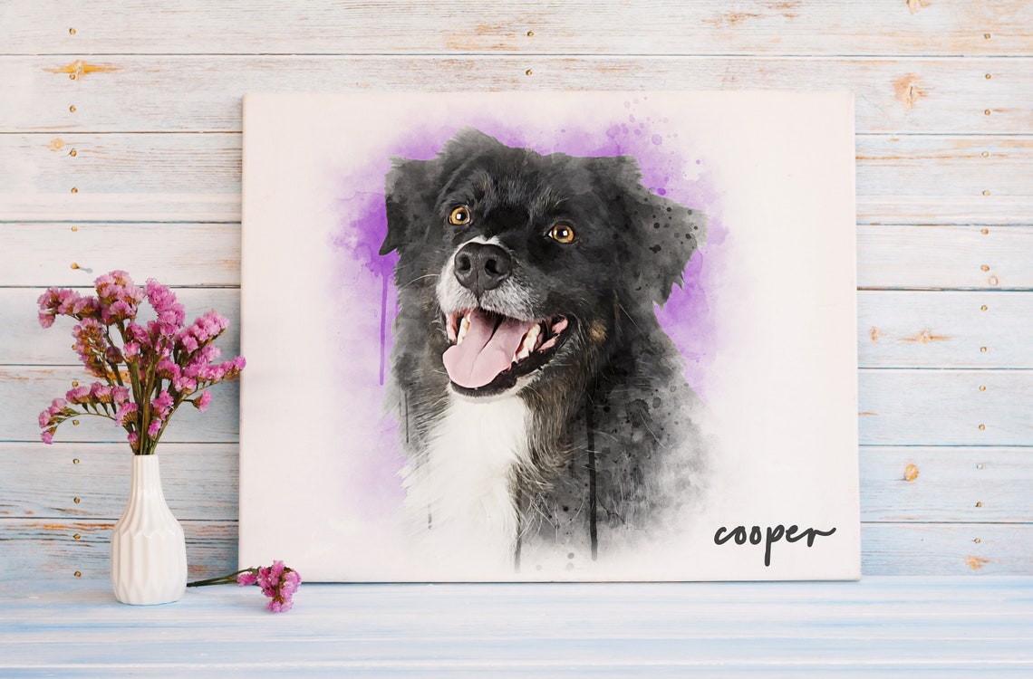 Sarge German Shepherd Watercolor Custom Pet Portrait Dog Name Poster - Image 3
