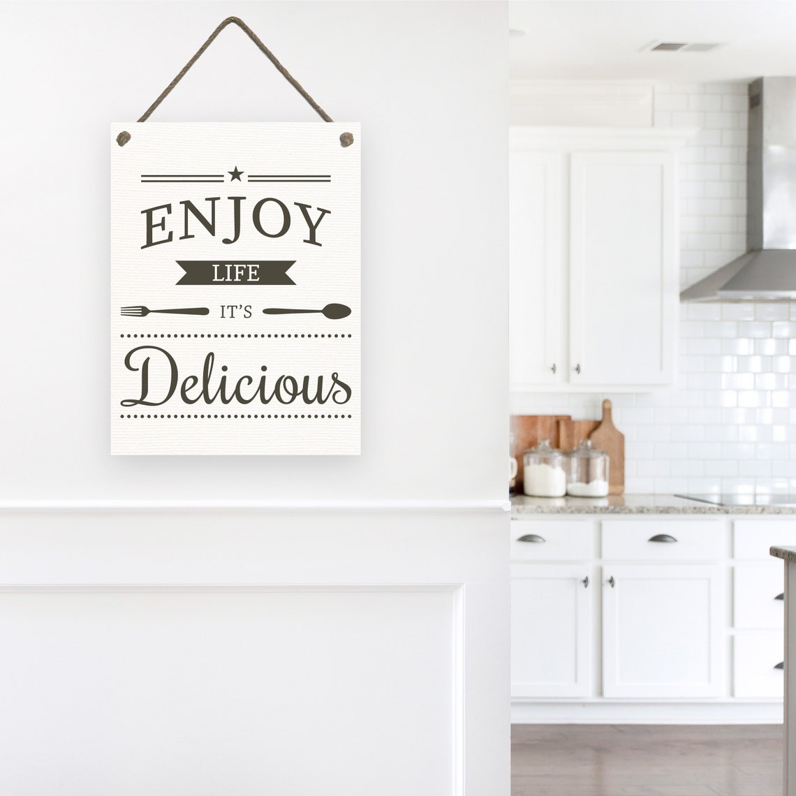 Enjoy Life Its Delicious Retro Style Kitchen Dining Room Poster - Image 2