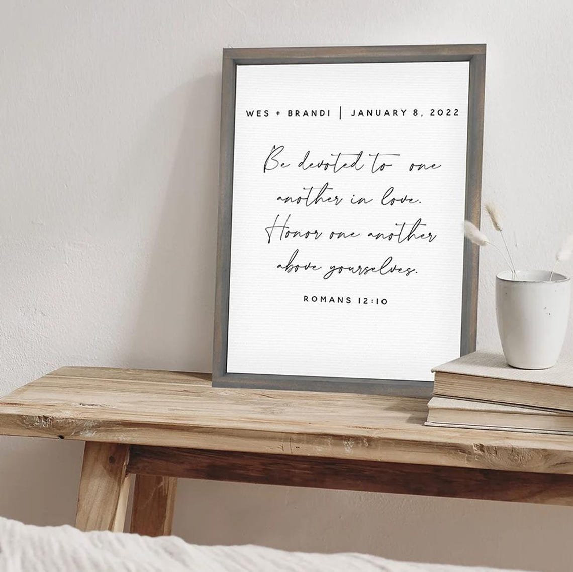 Your Custom Bible Verse Framed Unframed File Options Available Valentines Day Gift Couples Decor Gifts For Her - Image 2