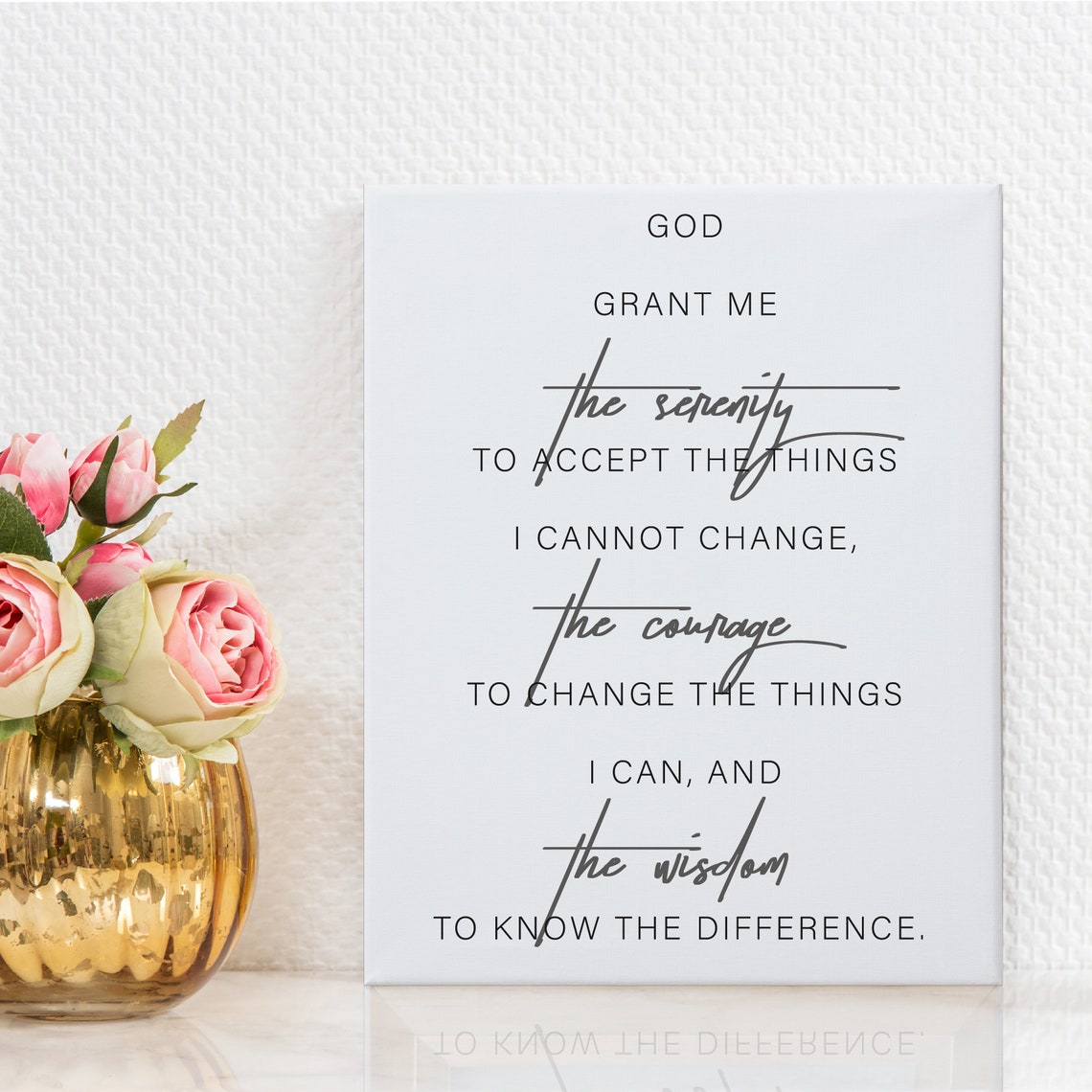 Serenity Prayer God Grant Me The Serenity Elegant Script Wall Poster - Image 3
