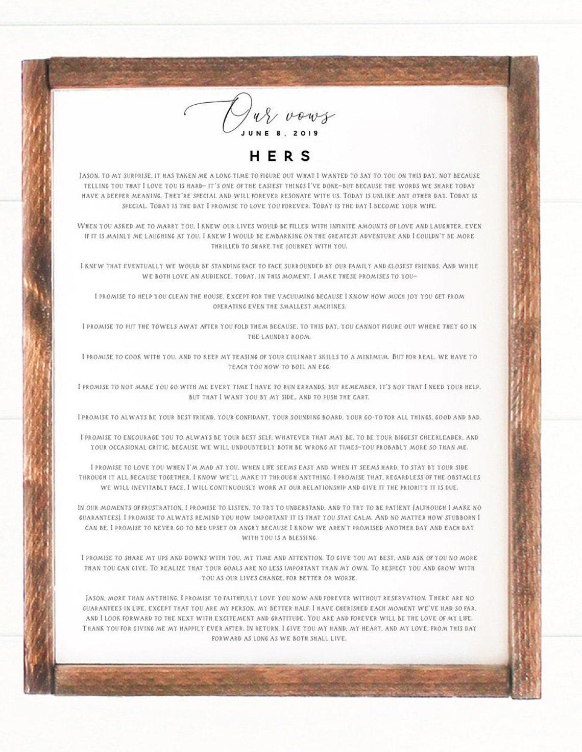 Wedding Photo And Vows Anniversary Gift - Image 2