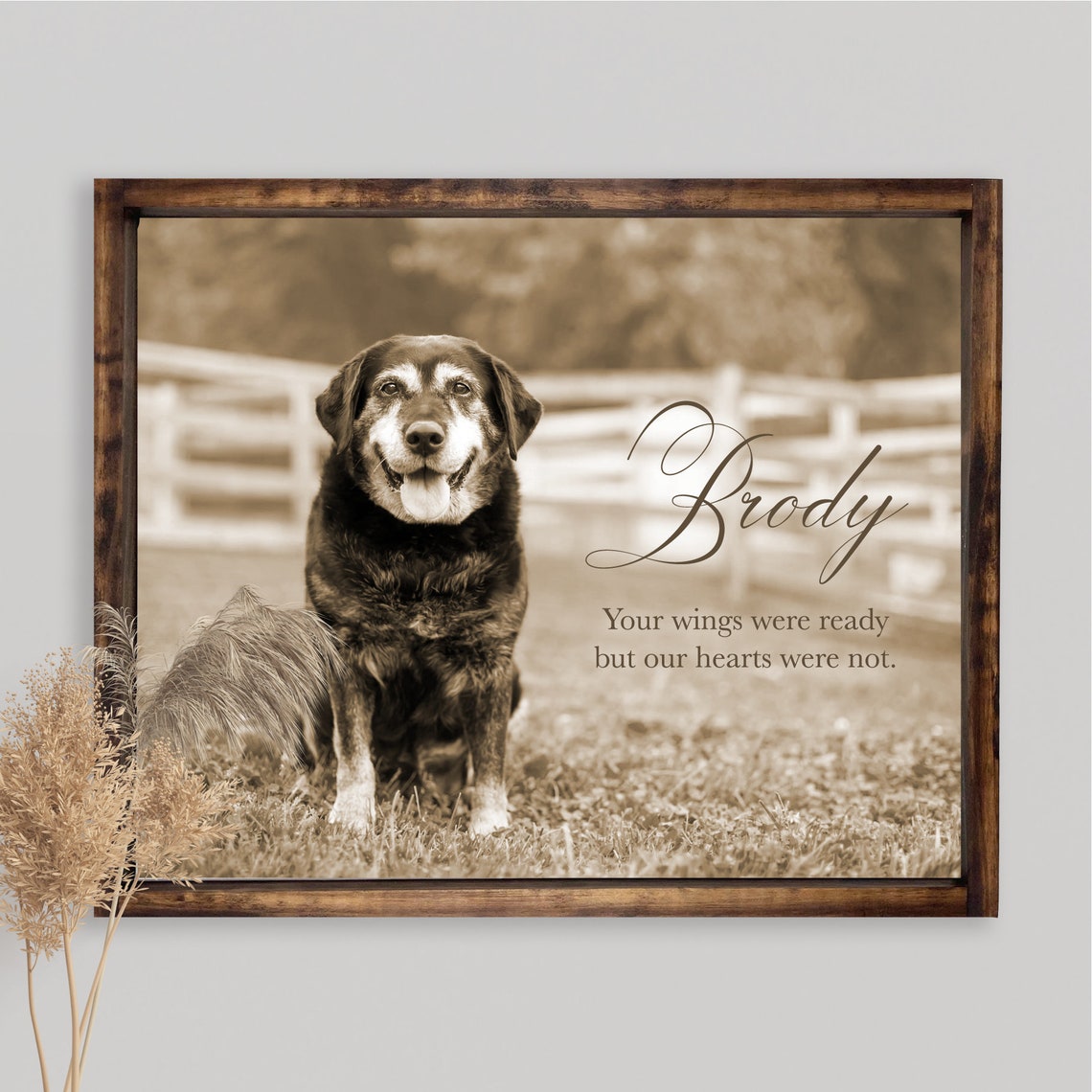 Sepia Pet Loss Memorial Your Pets Photo And Name With Poem Pet Parent Gift Ideas Christmas Gifts Pet Memorial Dog Lovers Cat Lovers