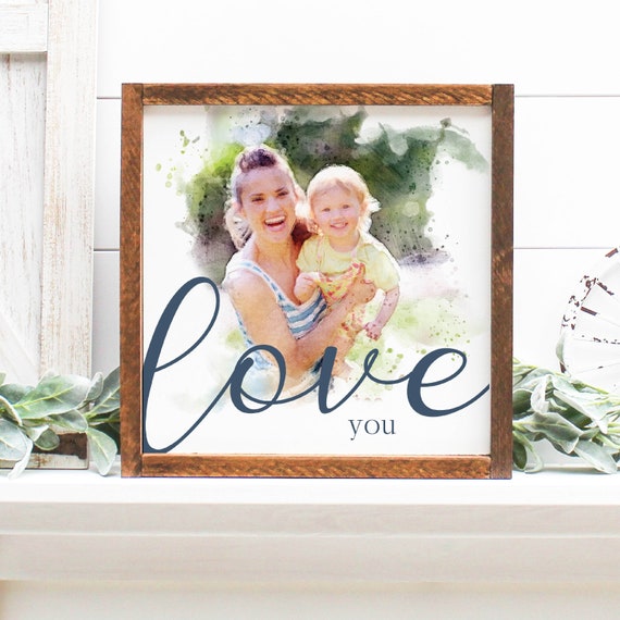 Personalized Distressed Watercolor Photo Art Print