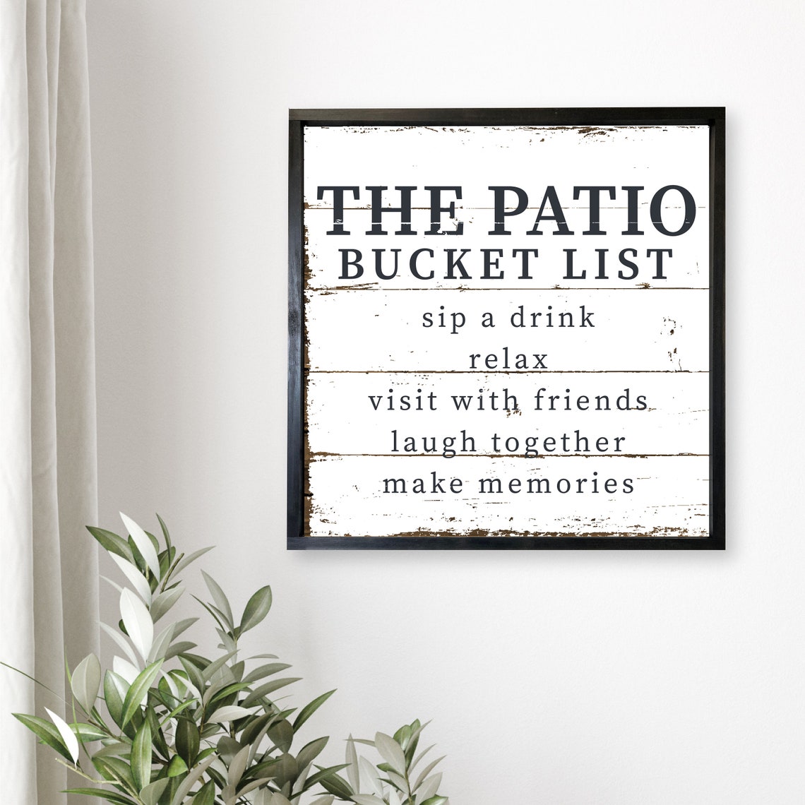 The Patio Bucket List Rustic Farmhouse Framed Wall Sign Poster - Image 3