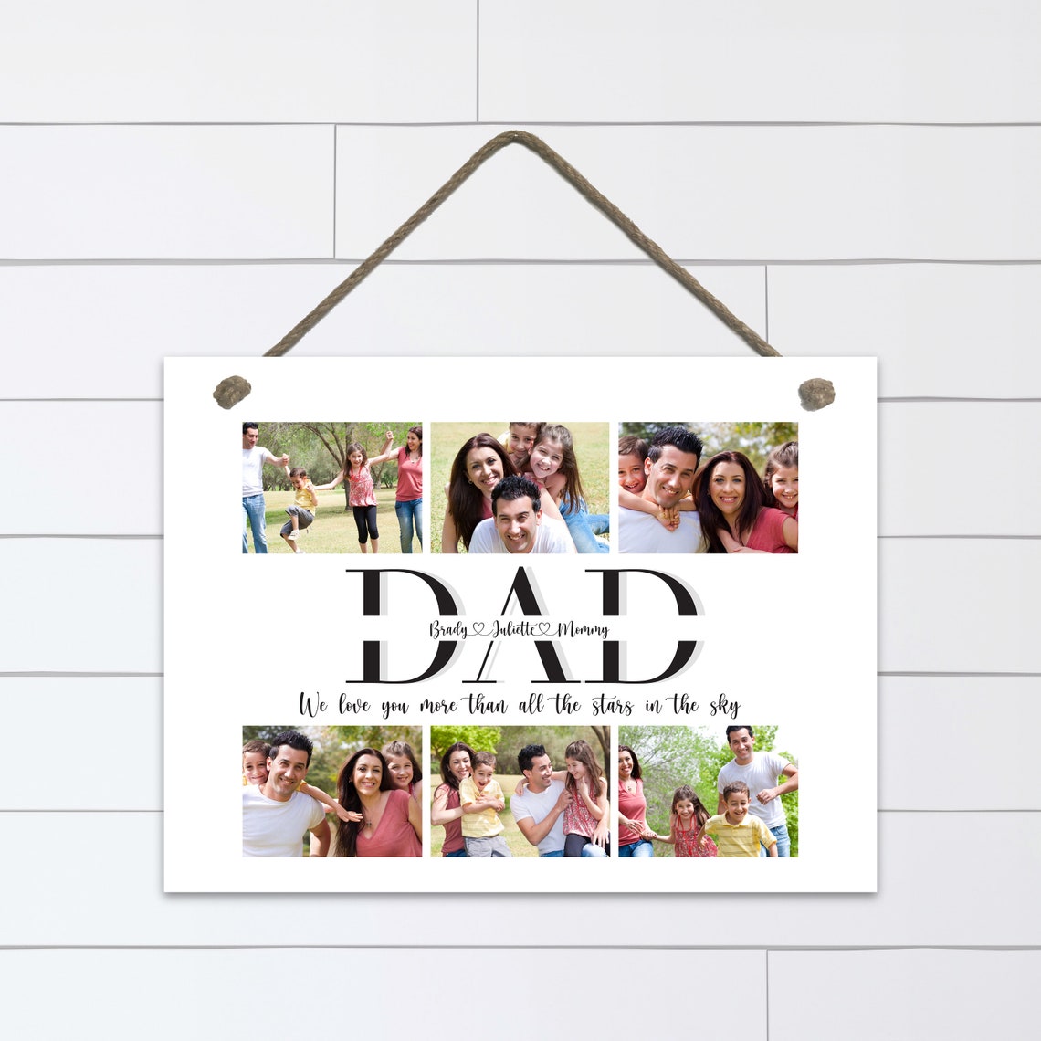 Custom Dad Photo Collage We Love You Stars Fathers Day Poster - Image 2