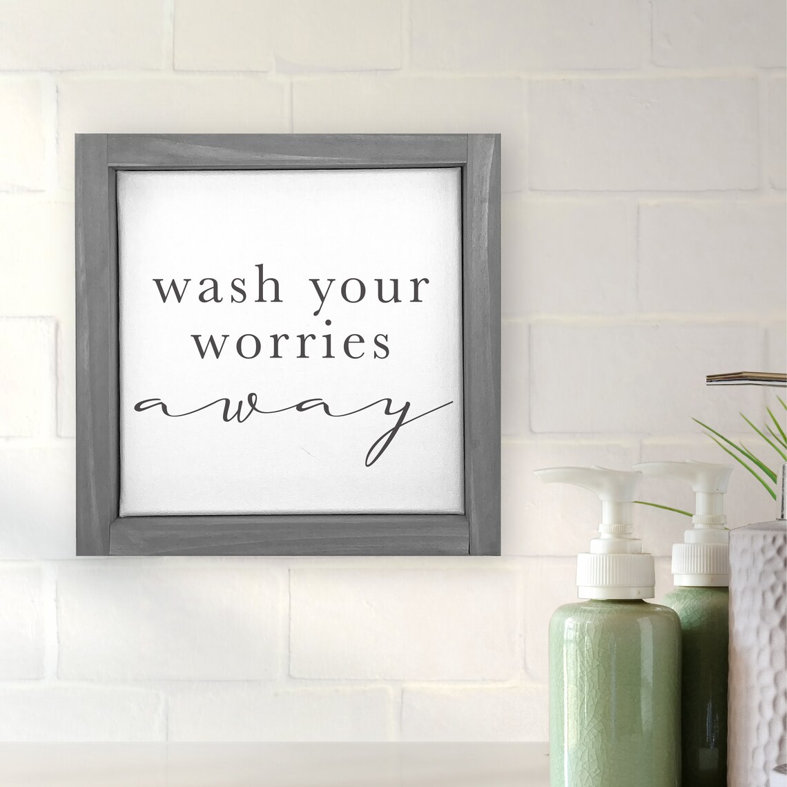 Wash Your Worries Away Bathroom Humor Art Print - Image 3