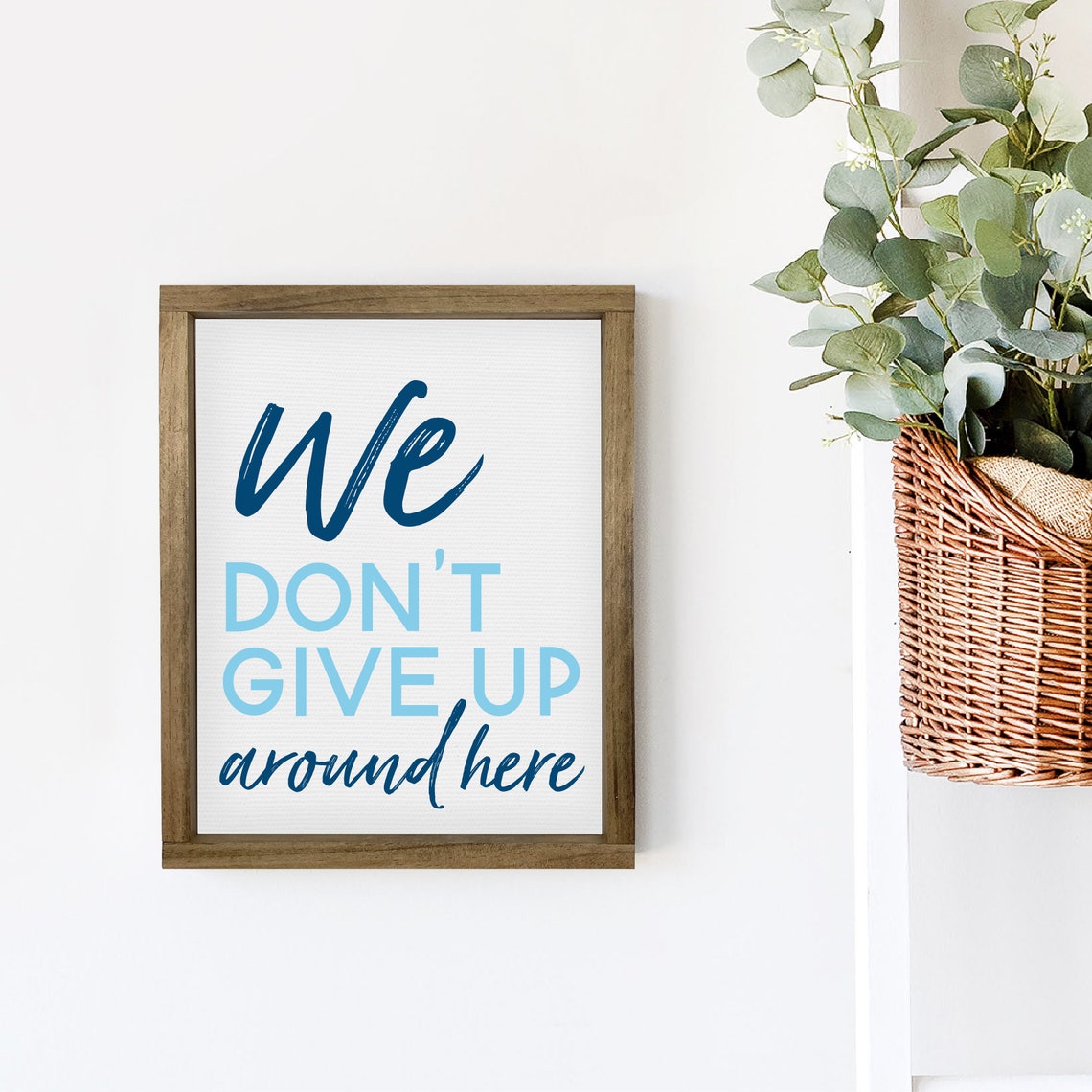 We Don't Give Up Around Here Motivational Gold Lettering Poster - Image 3