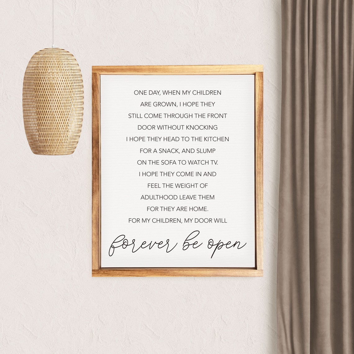 My Door Will Forever Be Open Heartfelt Parent To Children Quote Poster - Image 2