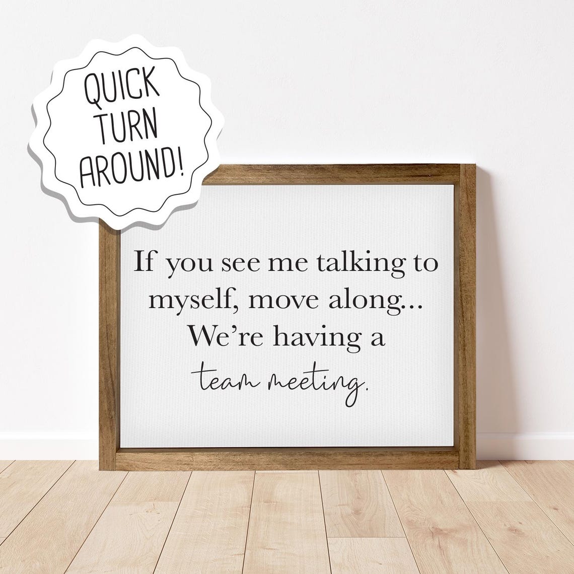 Funny Office Quote Poster If You See Me Talking To Myself Team Meeting