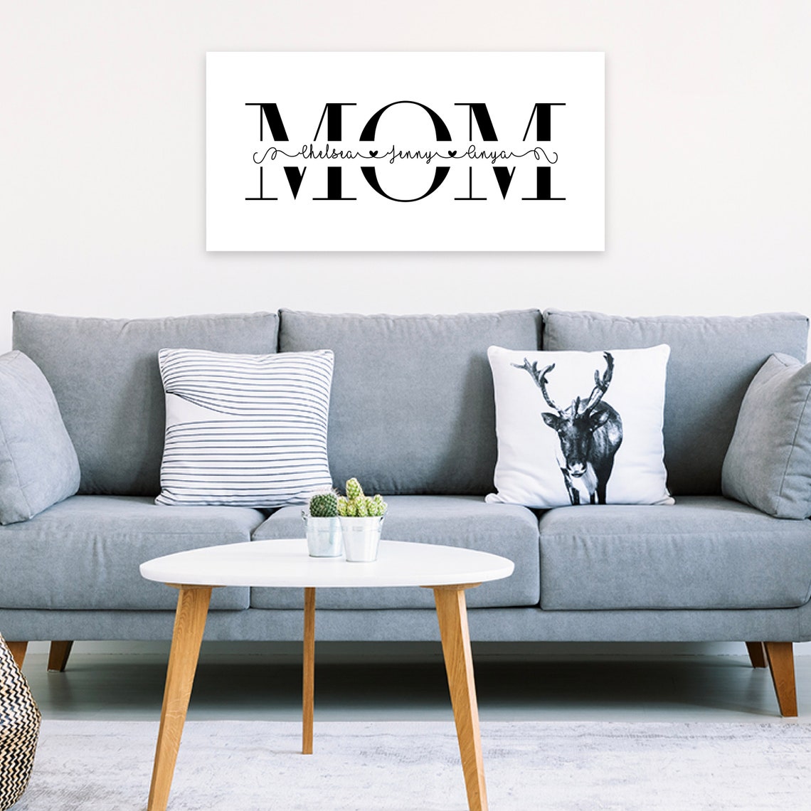 Personalized Mom Names Sign Custom Kids Names Mothers Day Poster - Image 3